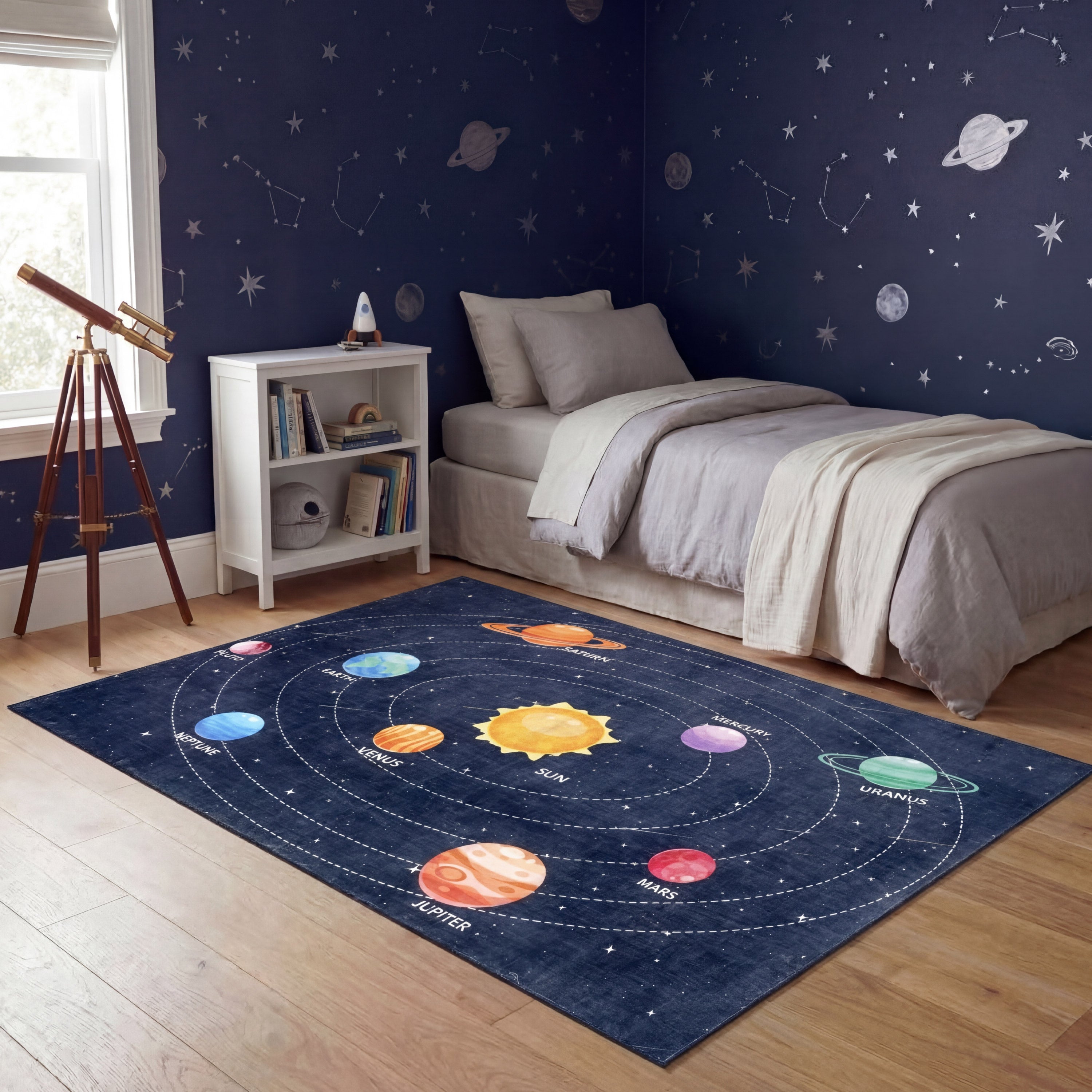 Wyatt & Ash Kids Finley Space Washable Rug