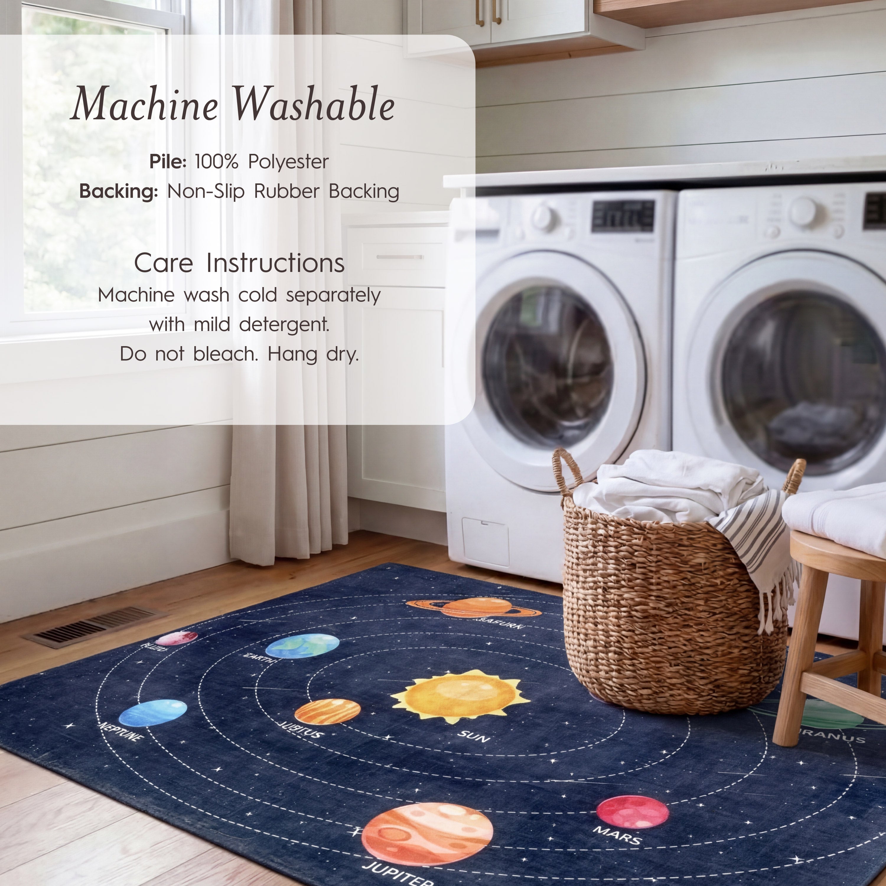 Wyatt & Ash Kids Finley Space Washable Rug