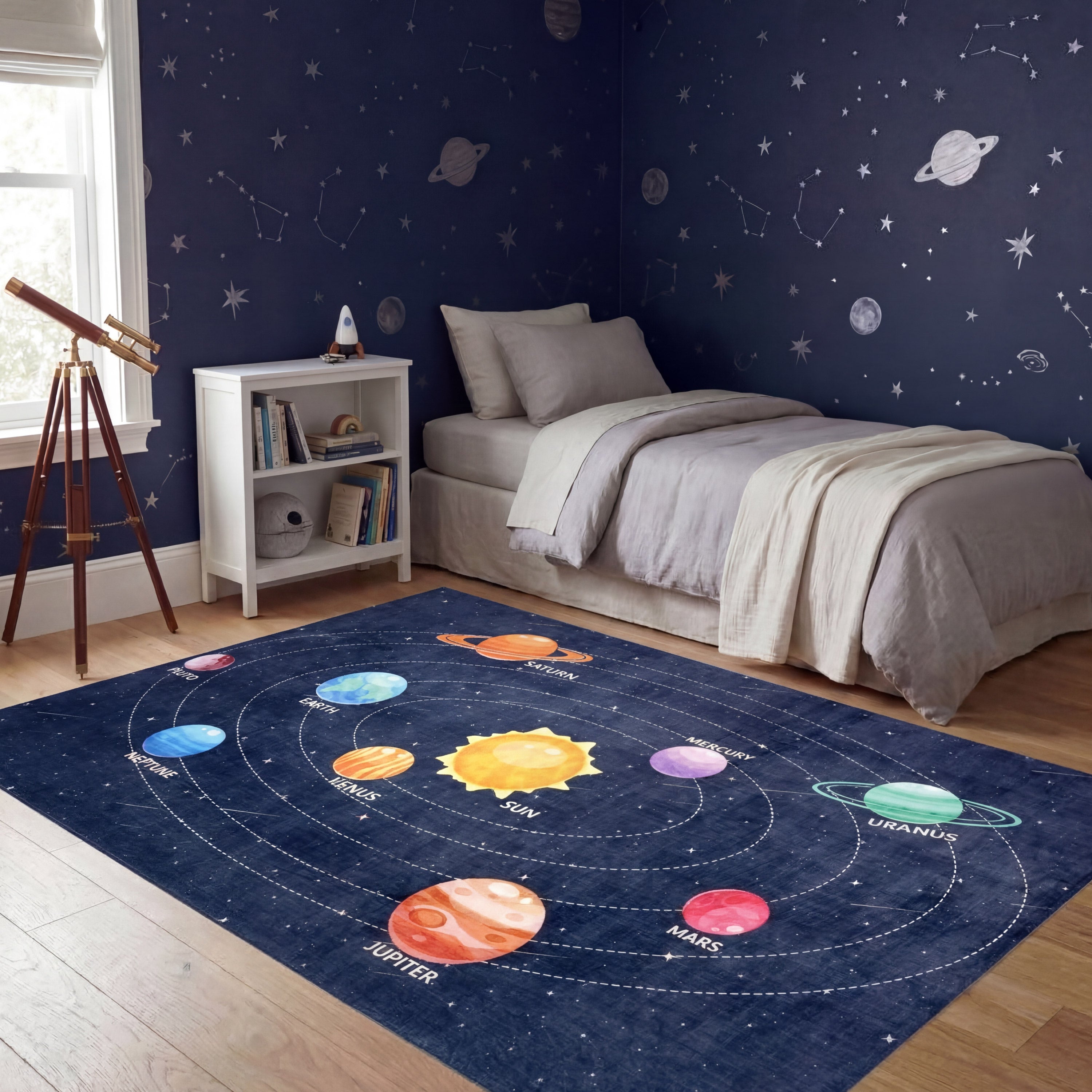 Wyatt & Ash Kids Finley Space Washable Rug
