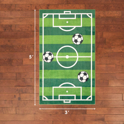 Wyatt & Ash Kids Finley Soccer Field Washable Rug