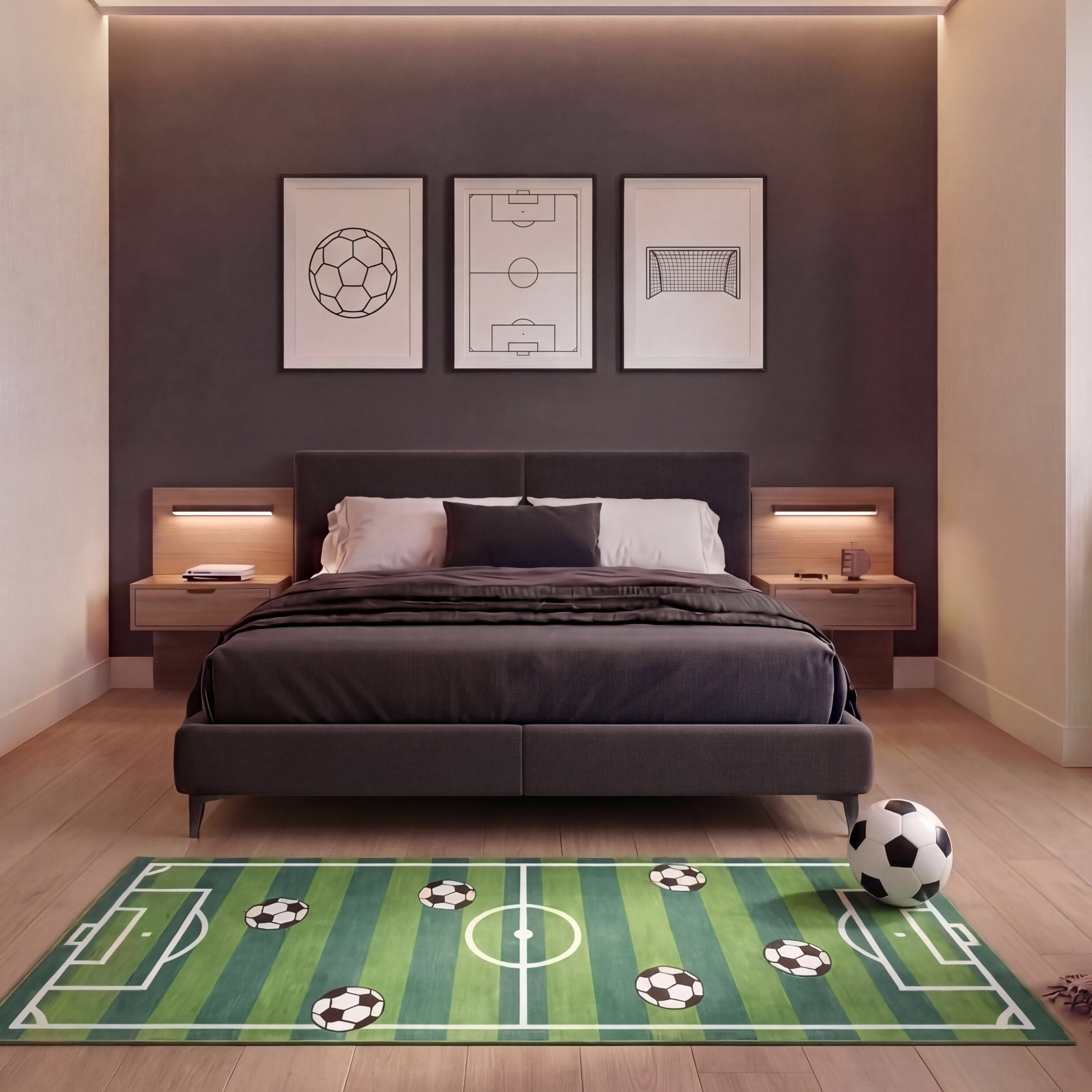 Wyatt & Ash Kids Finley Soccer Field Washable Rug