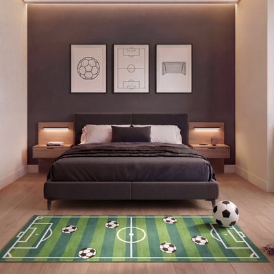 Wyatt & Ash Kids Finley Soccer Field Washable Rug