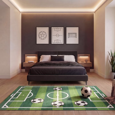 Wyatt & Ash Kids Finley Soccer Field Washable Rug