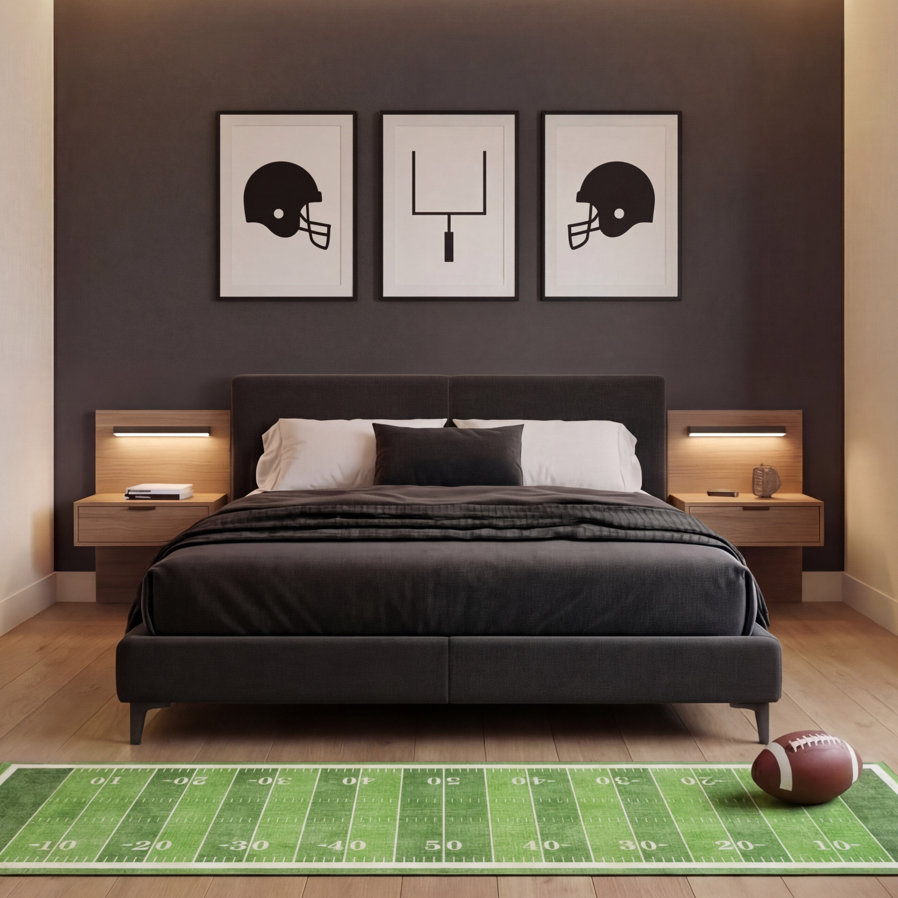 Wyatt & Ash Kids Finley Football Washable Rug