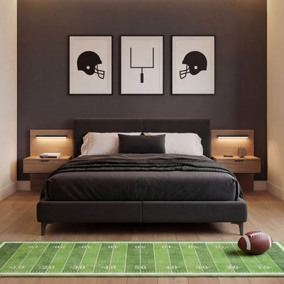 Wyatt & Ash Kids Finley Football Washable Rug