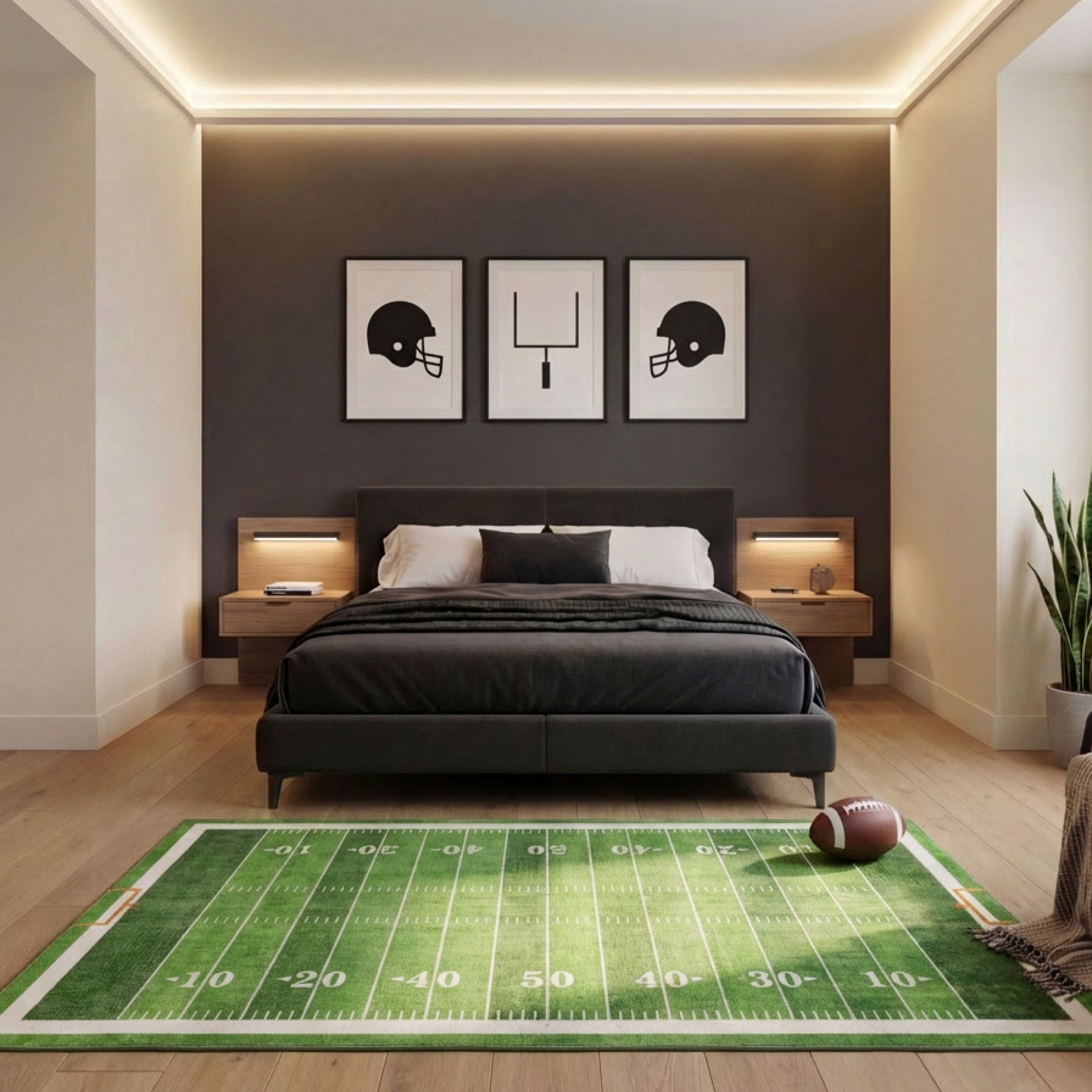 Wyatt & Ash Kids Finley Football Washable Rug