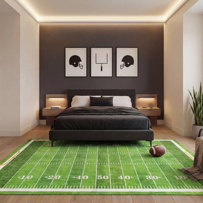 Wyatt & Ash Kids Finley Football Washable Rug