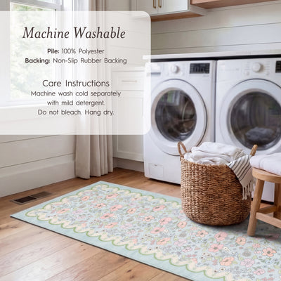 Wyatt & Ash Kids Finley Scallop Border Washable Rug