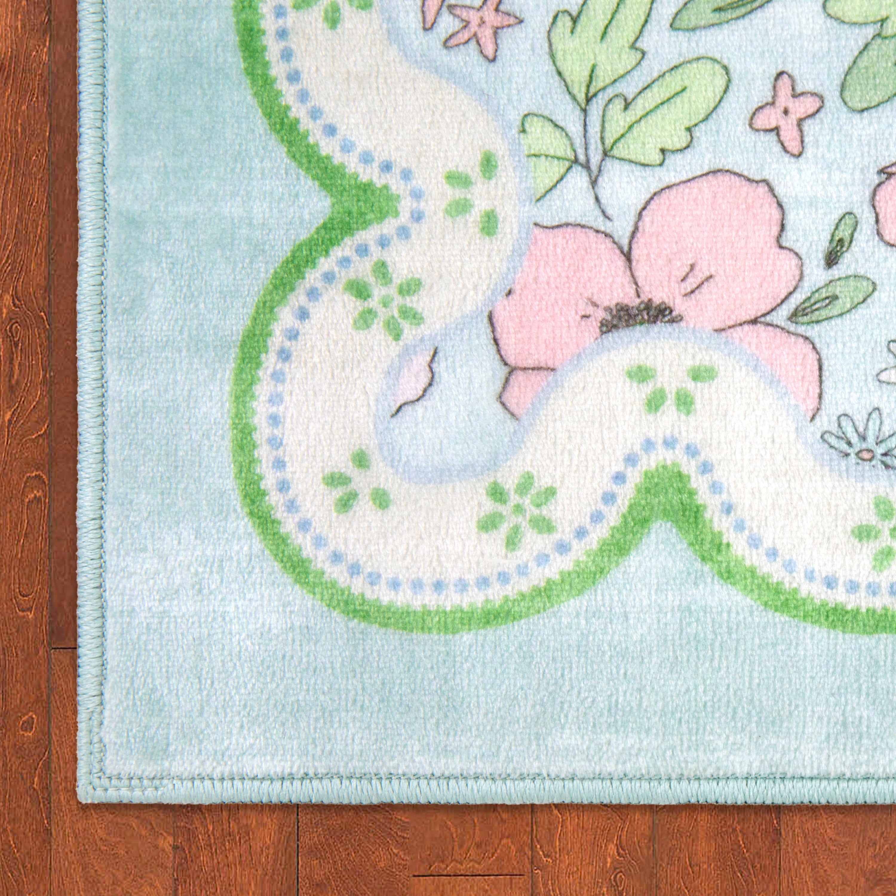 Wyatt & Ash Kids Finley Scallop Border Washable Rug