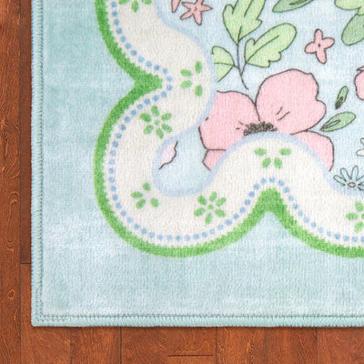 Wyatt & Ash Kids Finley Scallop Border Washable Rug