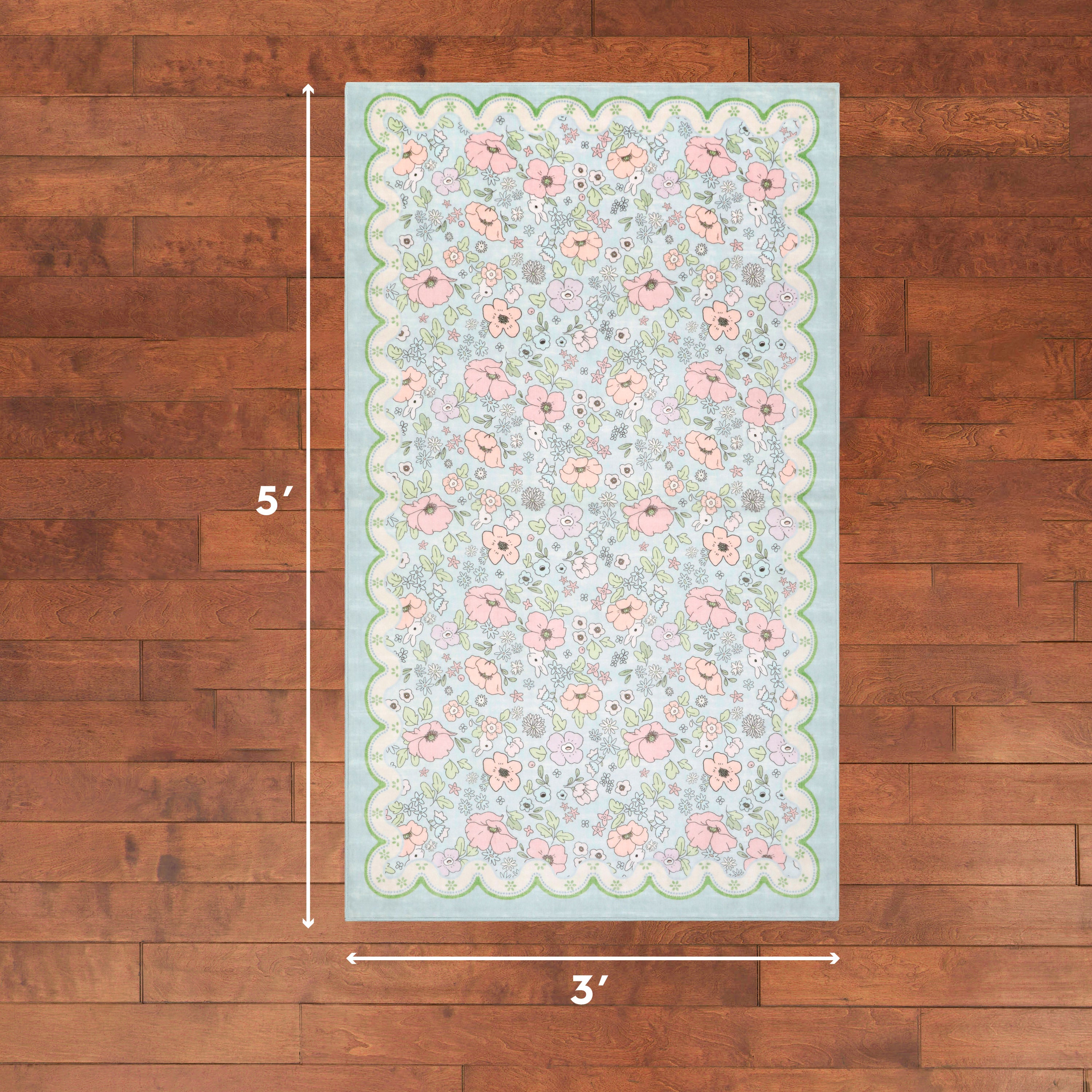 Wyatt & Ash Kids Finley Scallop Border Washable Rug
