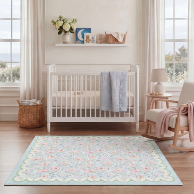 Wyatt & Ash Kids Finley Scallop Border Washable Rug