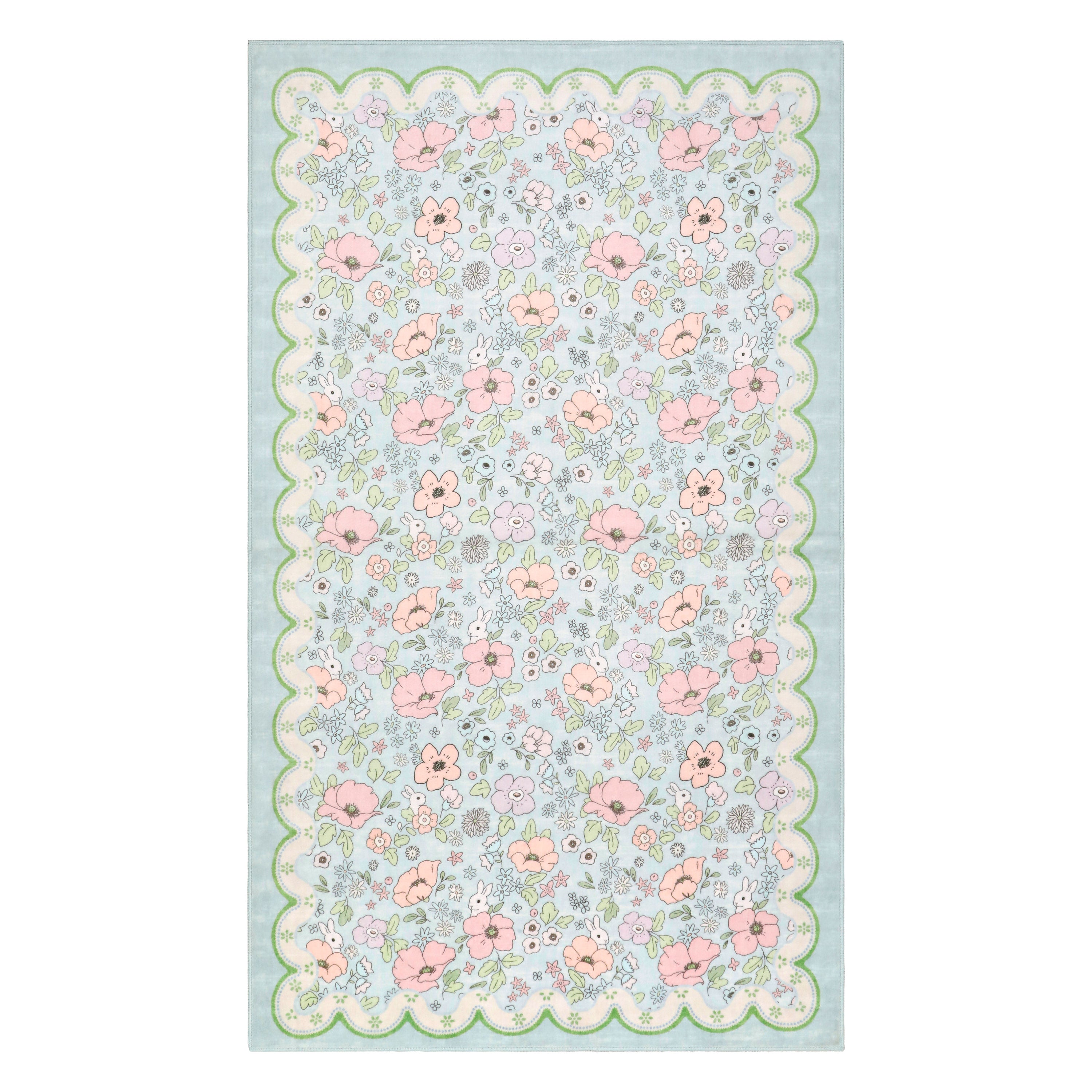 Wyatt & Ash Kids Finley Scallop Border Washable Rug
