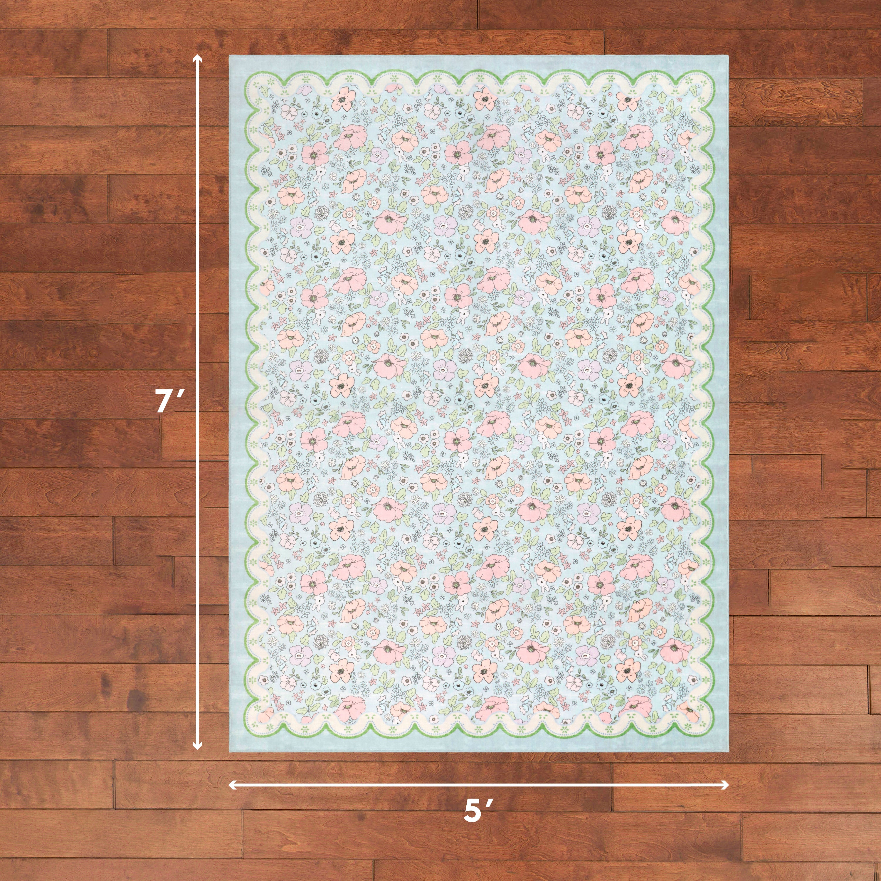 Wyatt & Ash Kids Finley Scallop Border Washable Rug
