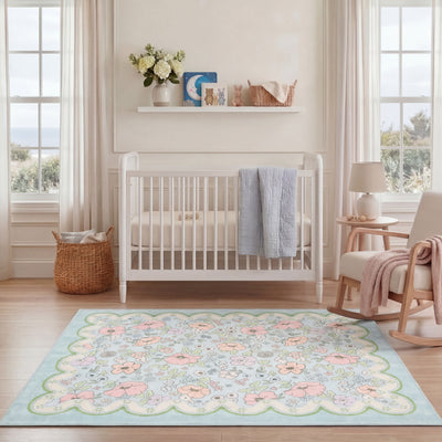 Wyatt & Ash Kids Finley Scallop Border Washable Rug