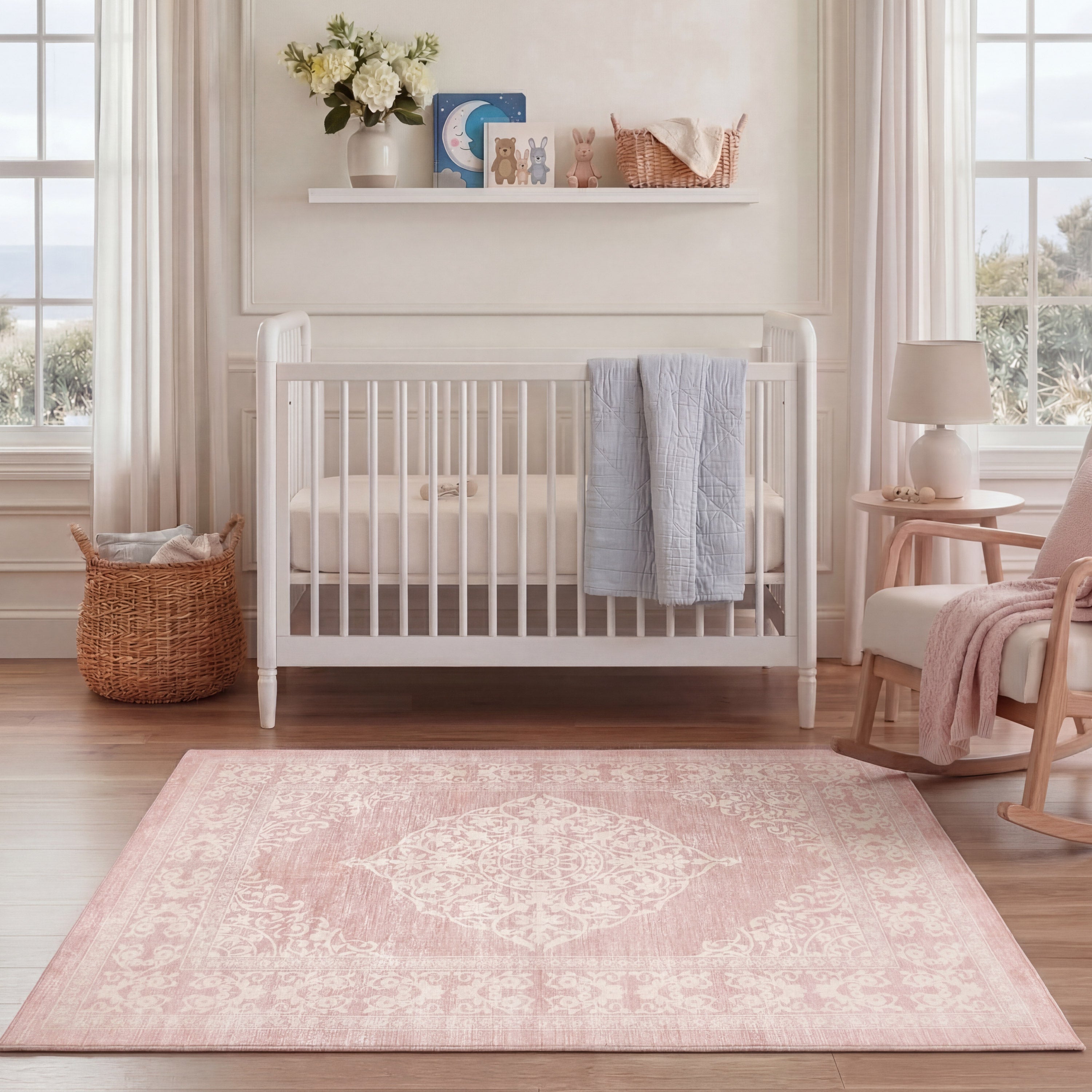 Wyatt & Ash Kids Finley Medallion Washable Rug