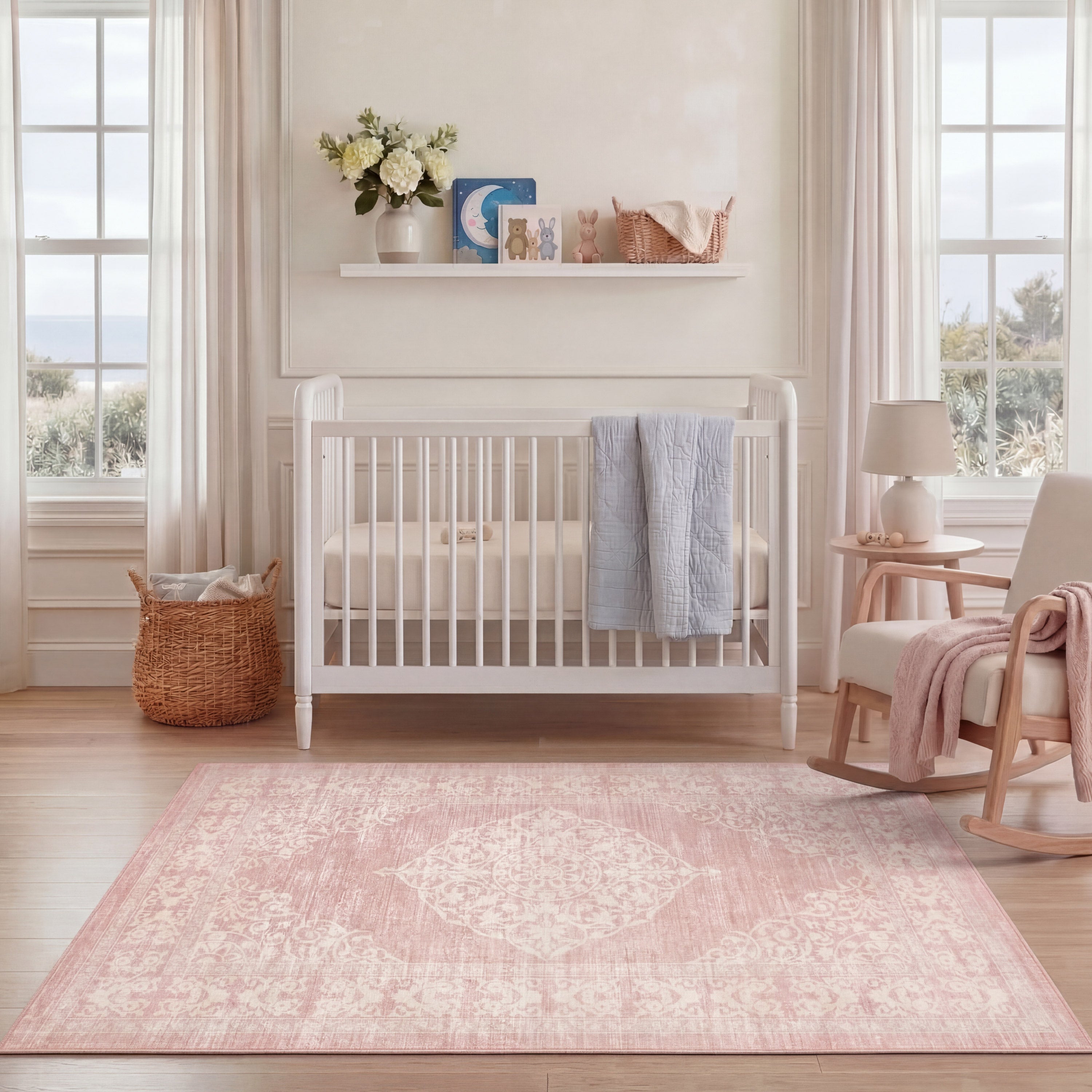 Wyatt & Ash Kids Finley Medallion Washable Rug