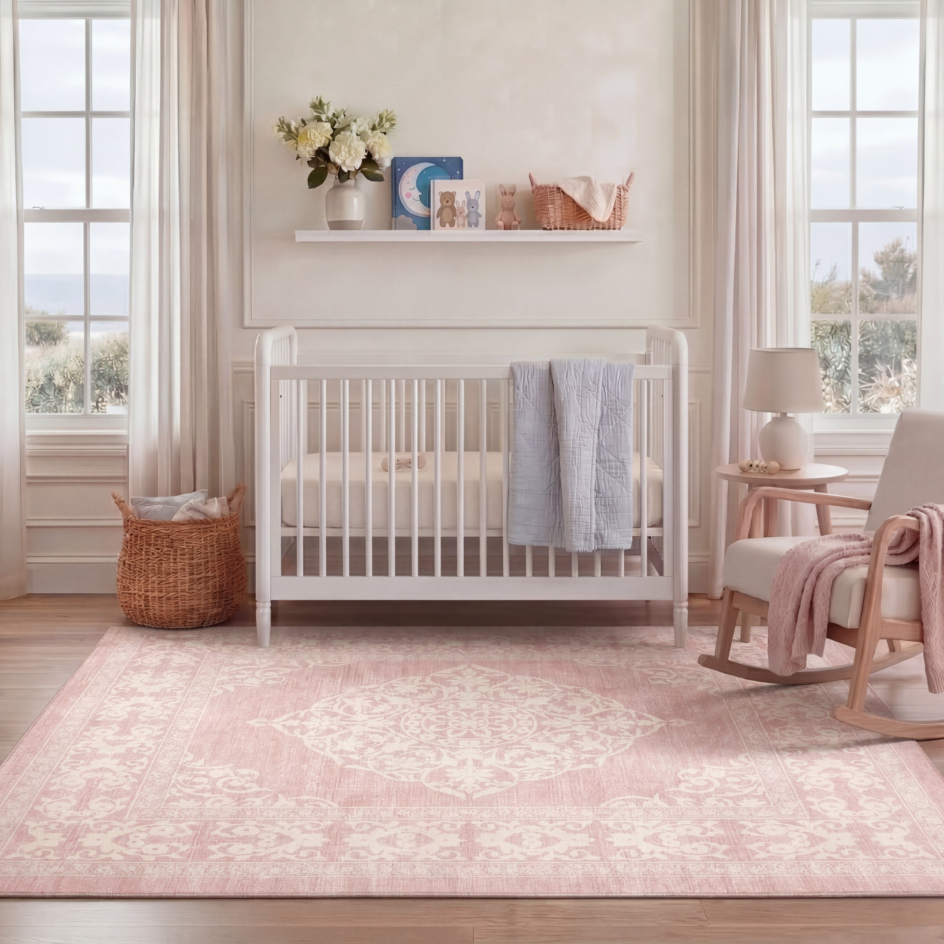 Wyatt & Ash Kids Finley Medallion Washable Rug