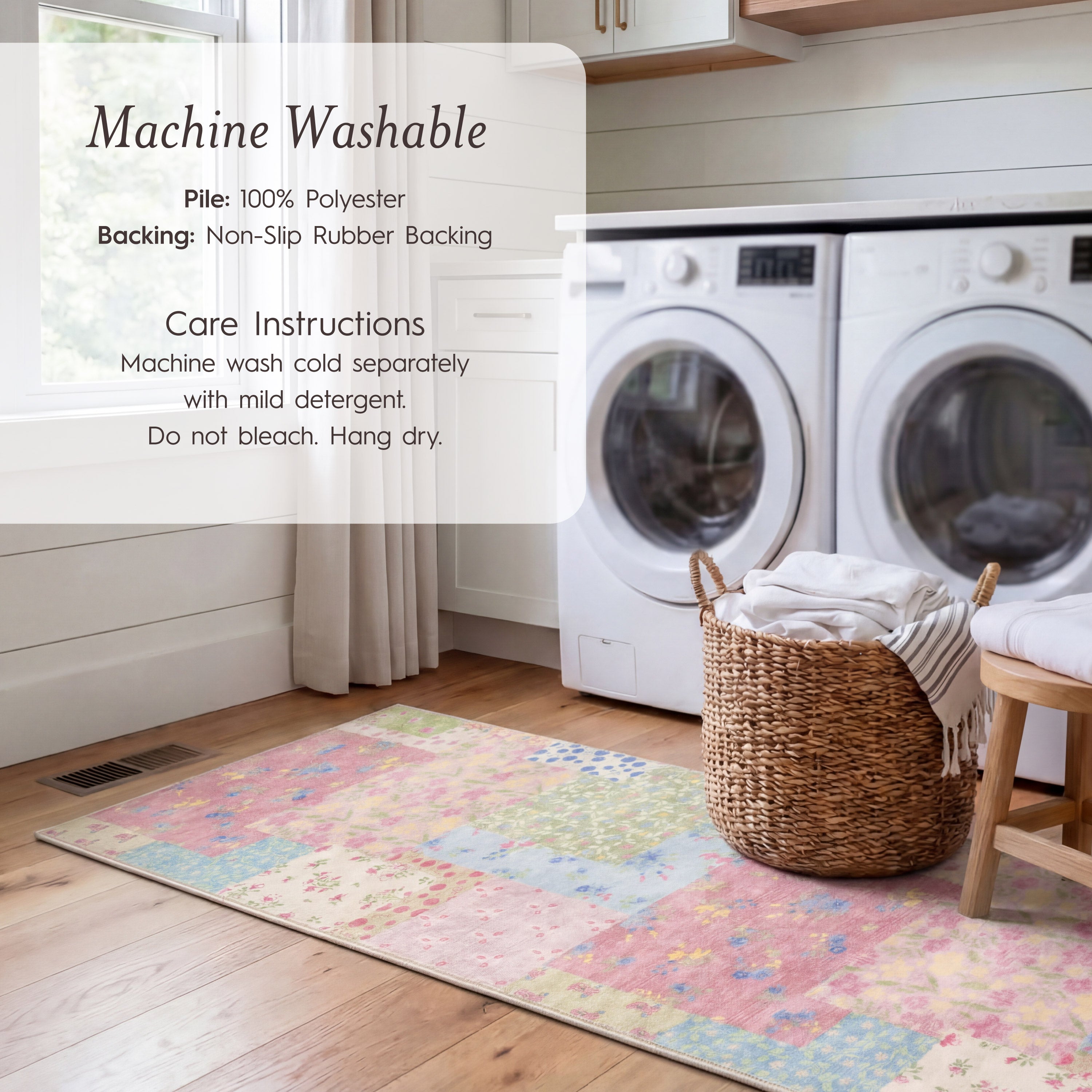 Wyatt & Ash Kids Finley Patchwork Washable Rug