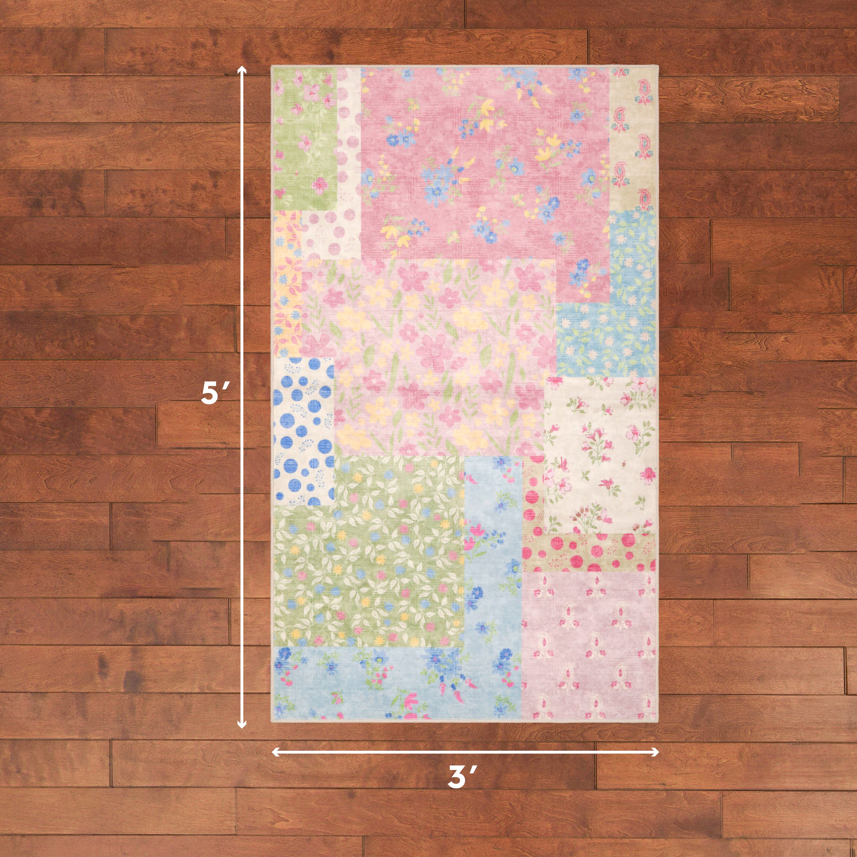Wyatt & Ash Kids Finley Patchwork Washable Rug