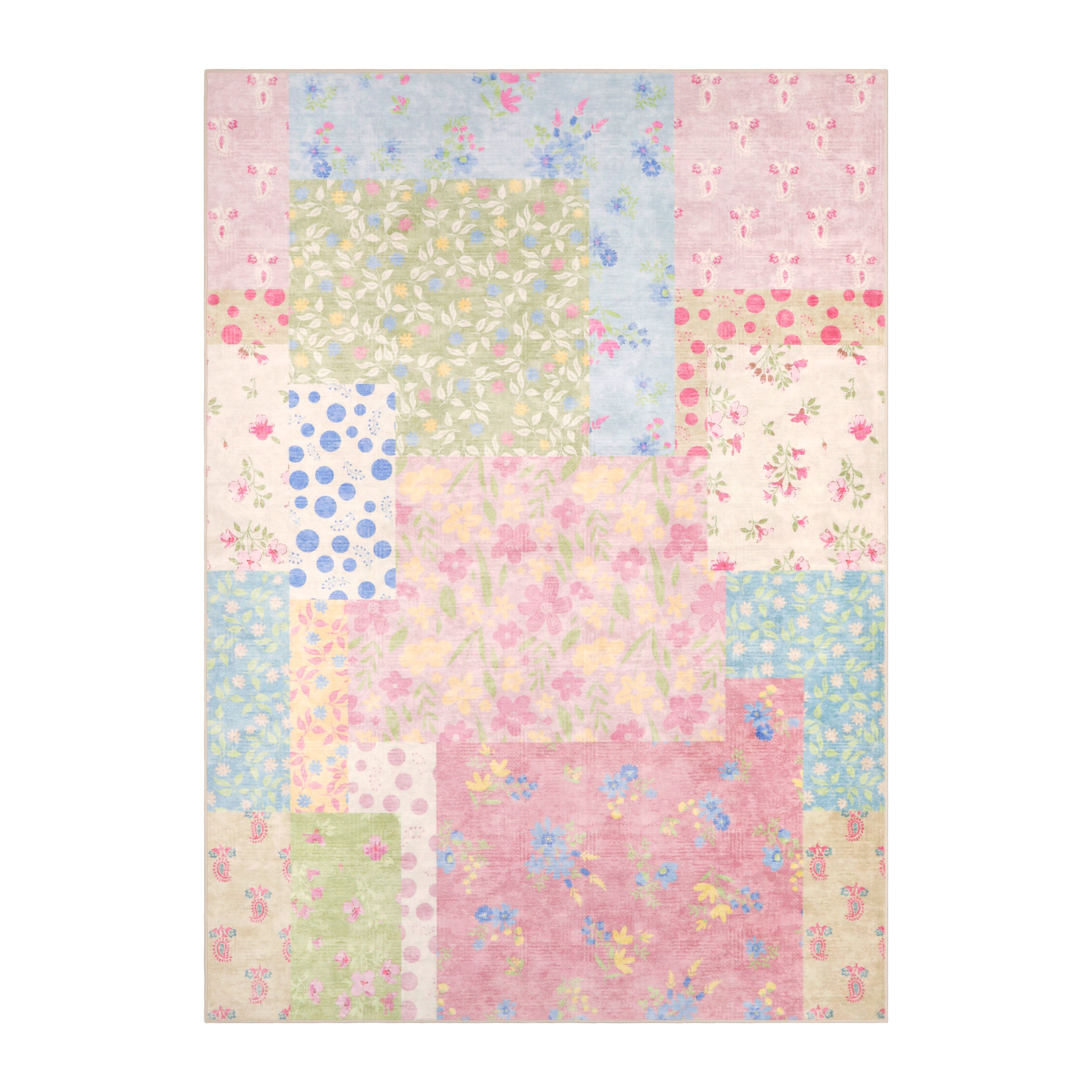 Wyatt & Ash Kids Finley Patchwork Washable Rug