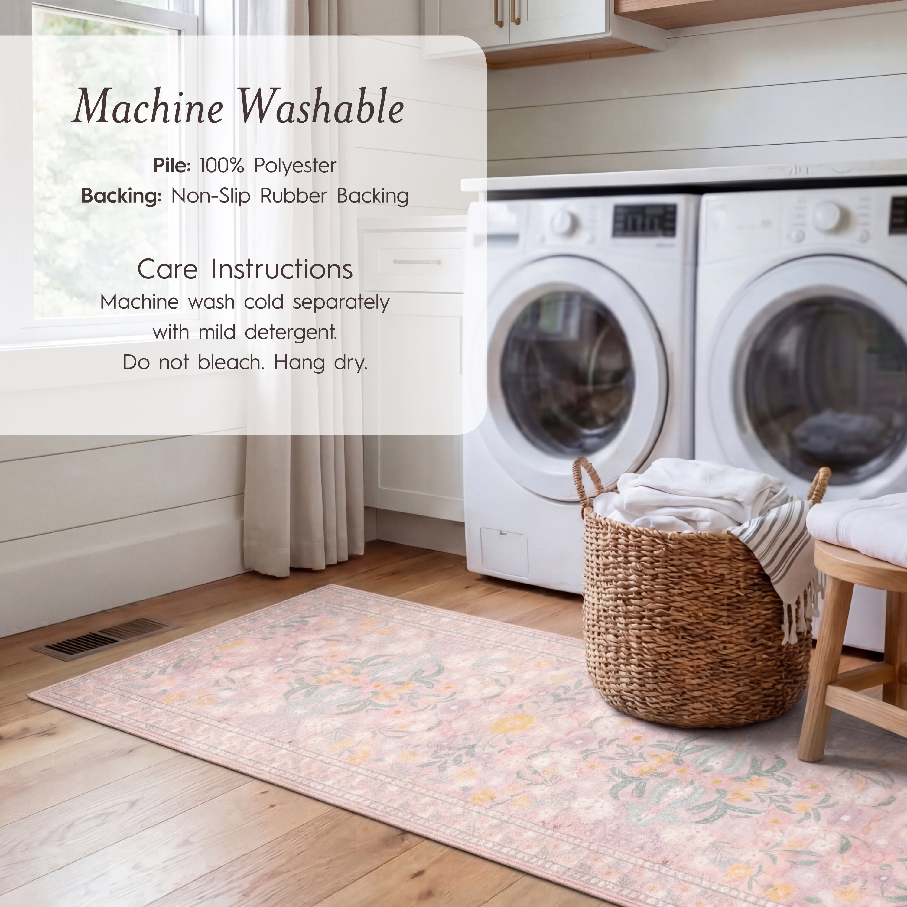 Wyatt & Ash Finley Floral Washable Rug