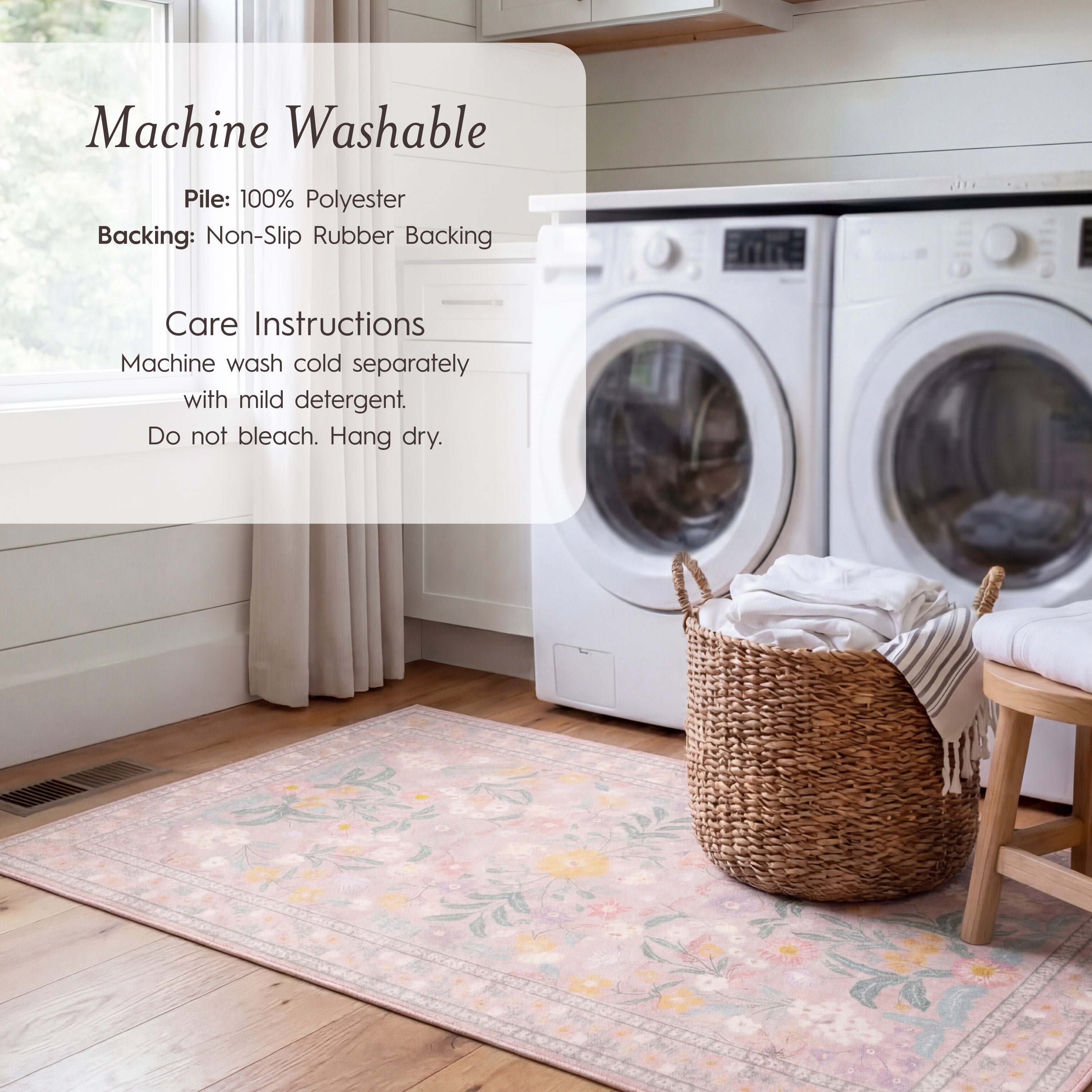 Wyatt & Ash Finley Floral Washable Rug