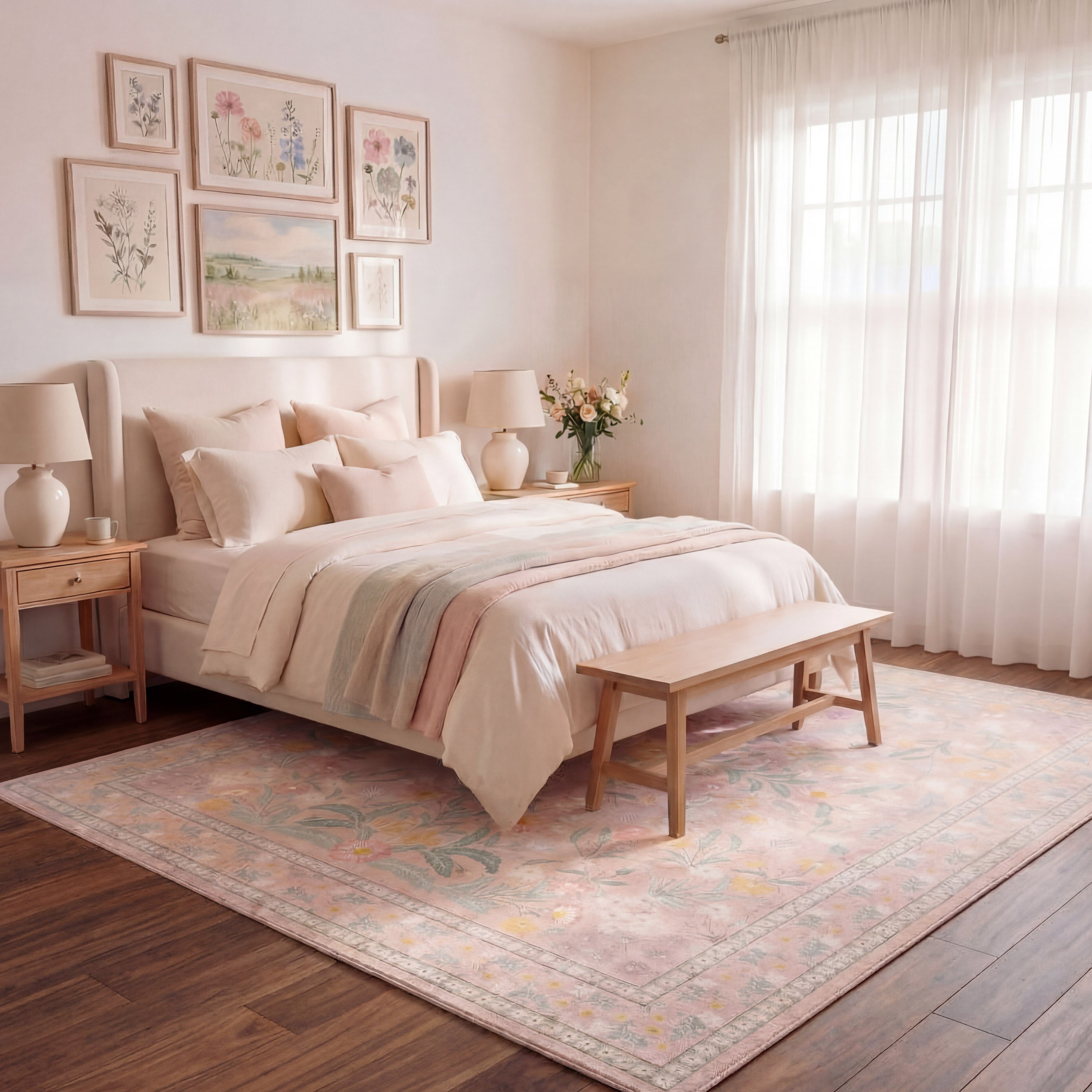 Wyatt & Ash Finley Floral Washable Rug